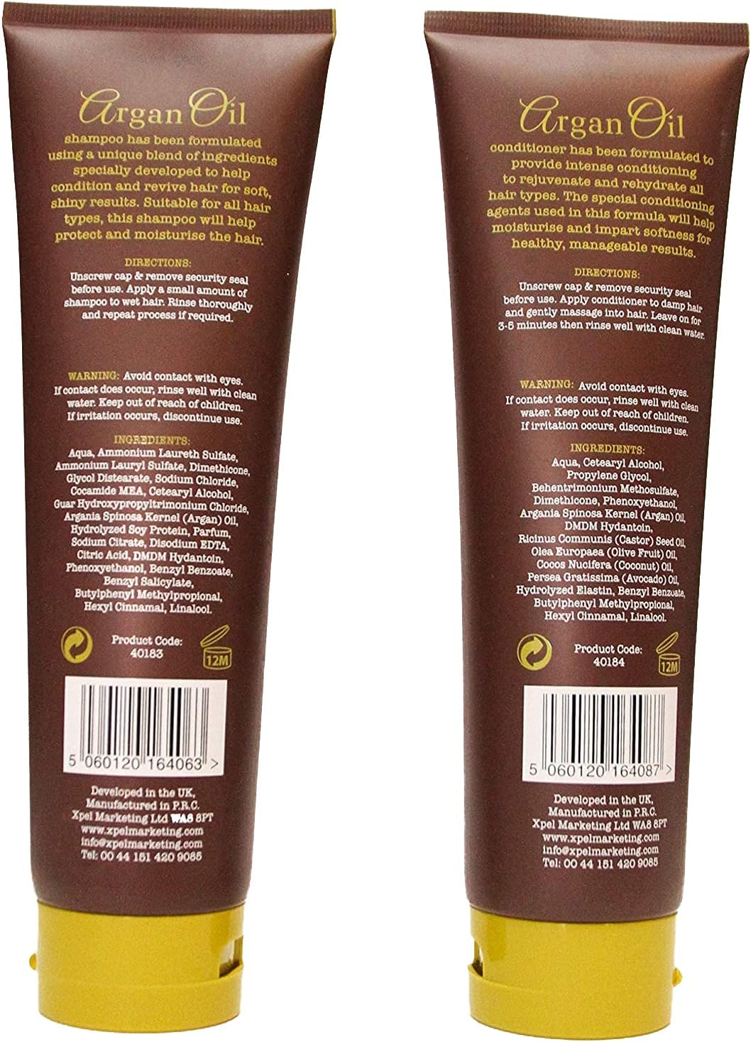 Argan Oil Shampoo & Conditioner Set – 300 ml Each