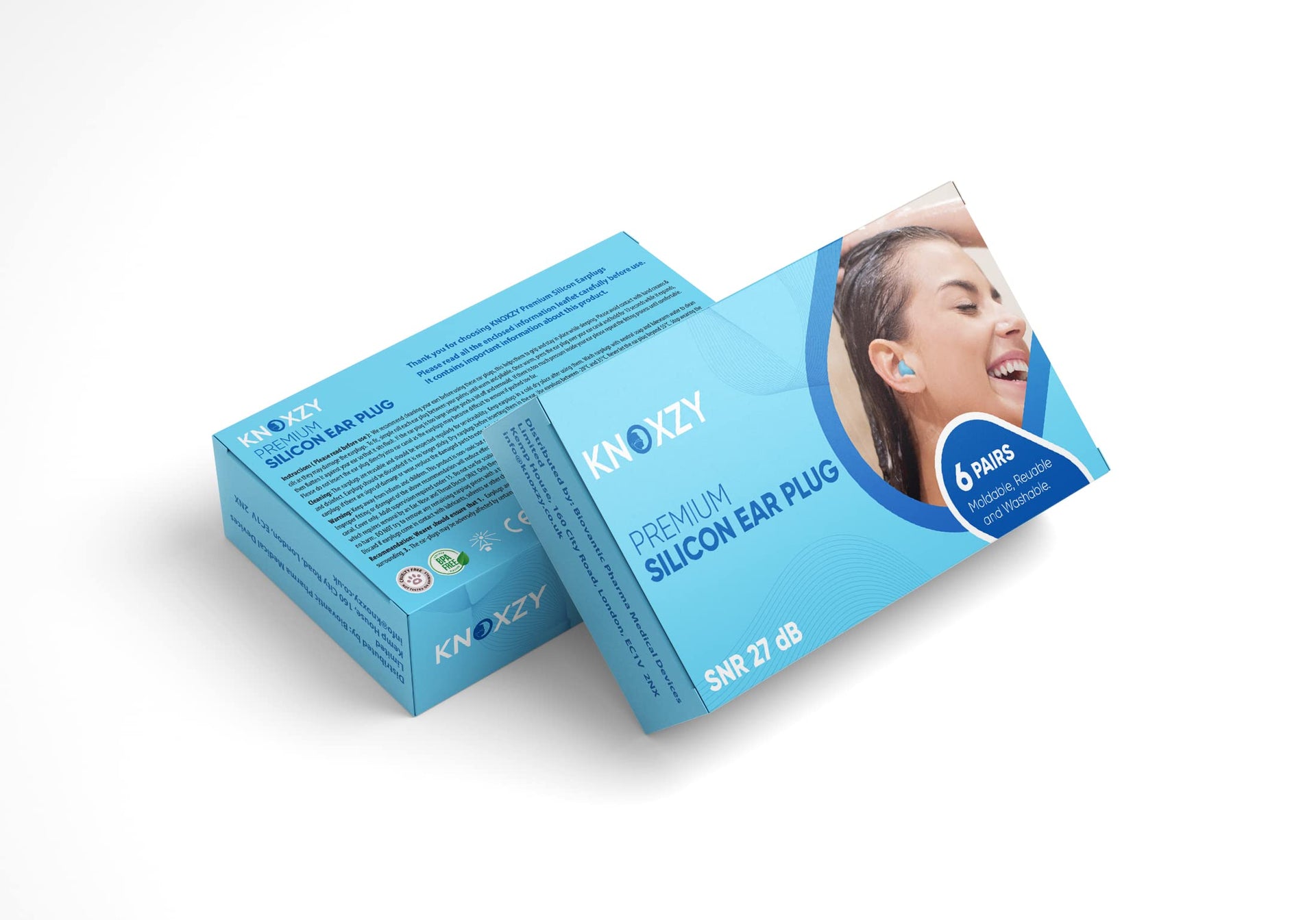 Knoxzy Silicone Ear Plugs Blue SNR 27dB