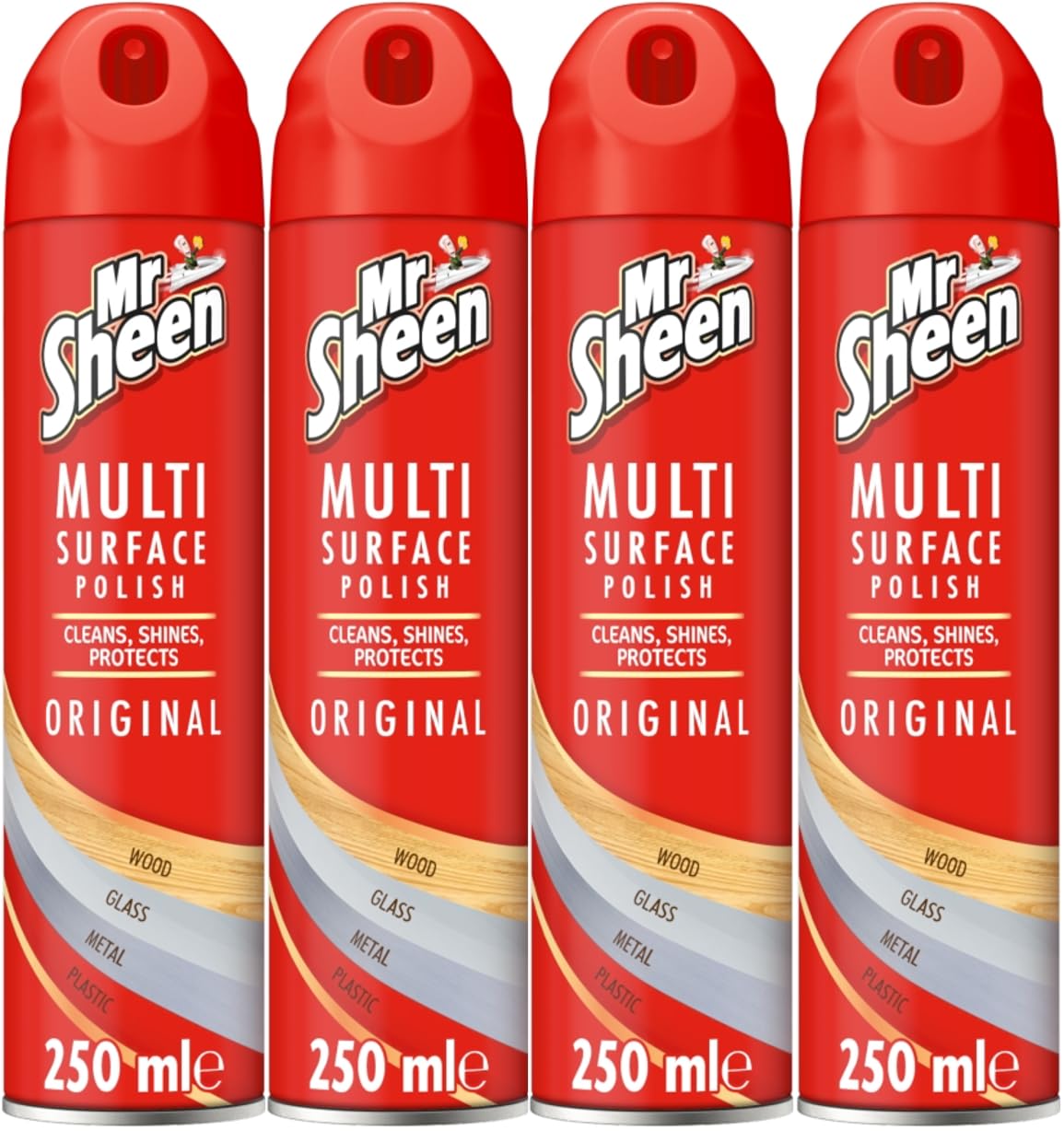 Mr Sheen Original Multi Surface Polish Spray 250ml | For Use on Wood, Plastic, Glass and Metal