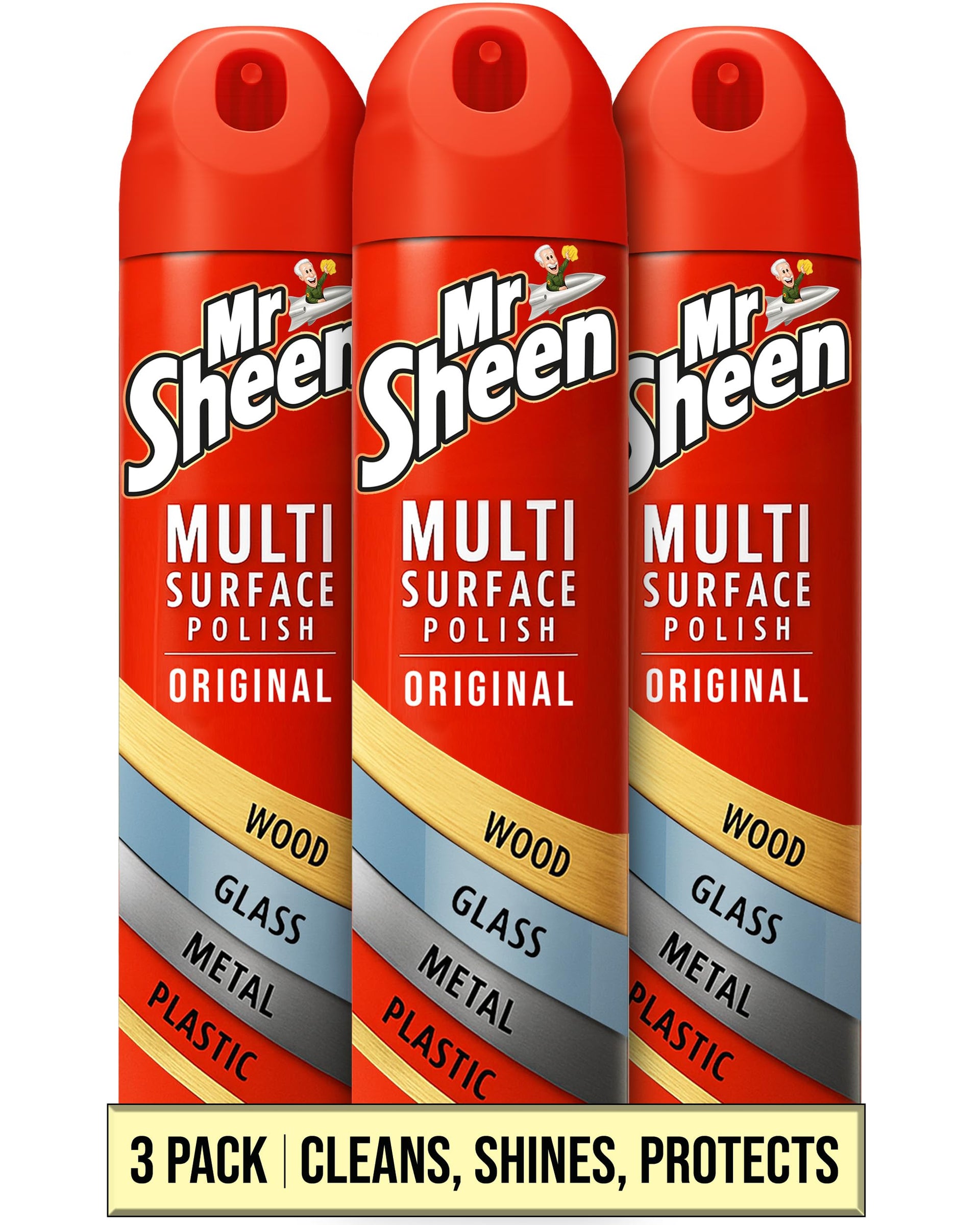 Mr Sheen Original Multi Surface Polish Spray 250ml | For Use on Wood, Plastic, Glass and Metal
