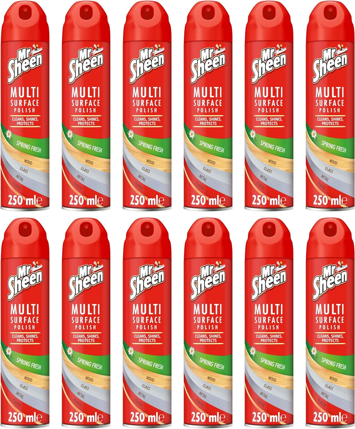 Spray lucidante multisuperficie originale Mr Sheen 250 ml | Per l'uso su legno, plastica, vetro e metallo