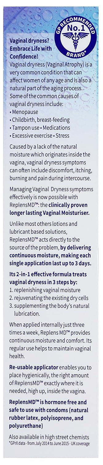 Replens Longer Lasting Vaginal Moisturiser, 35g