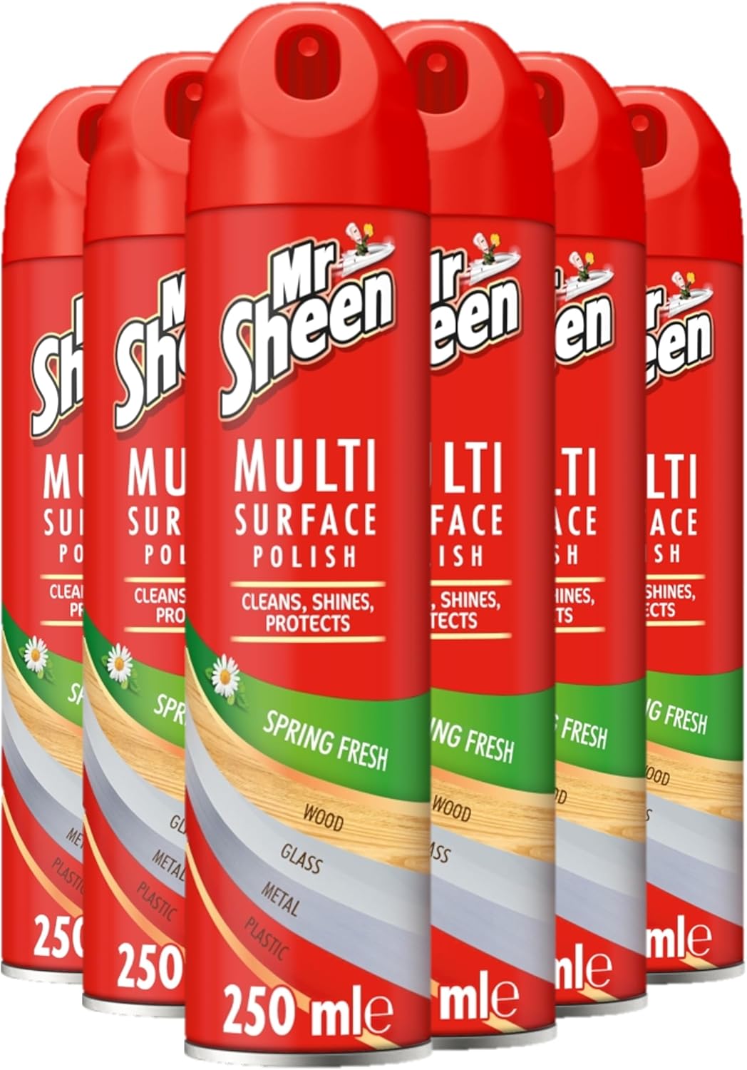 Spray lucidante multisuperficie originale Mr Sheen 250 ml | Per l'uso su legno, plastica, vetro e metallo