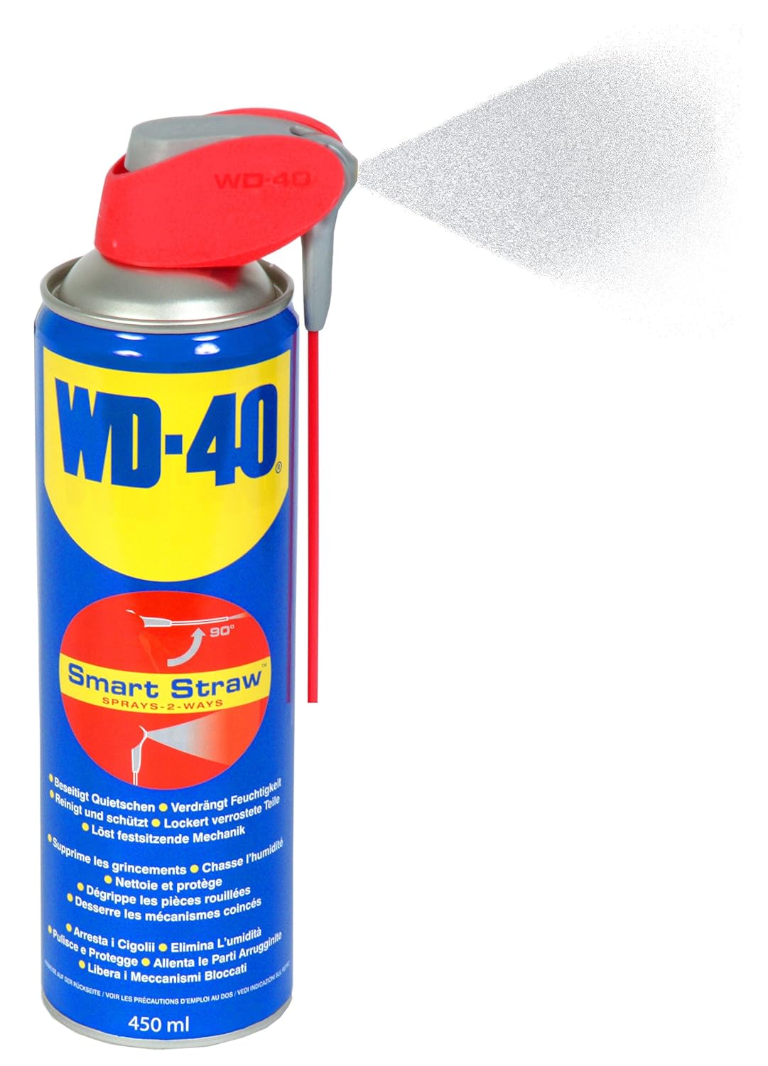 WD-40 Multi-Use Smart-Straw 450ml – Lubricant, Rust Remover & Cleaner