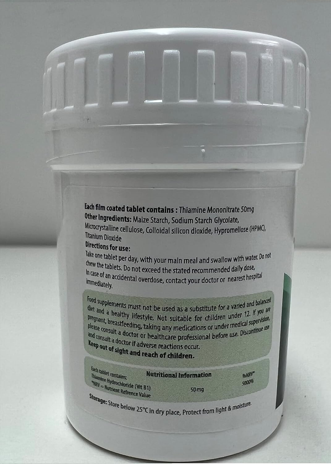 PuroSure Thiamine B1 – 50mg, 100 Tablets
