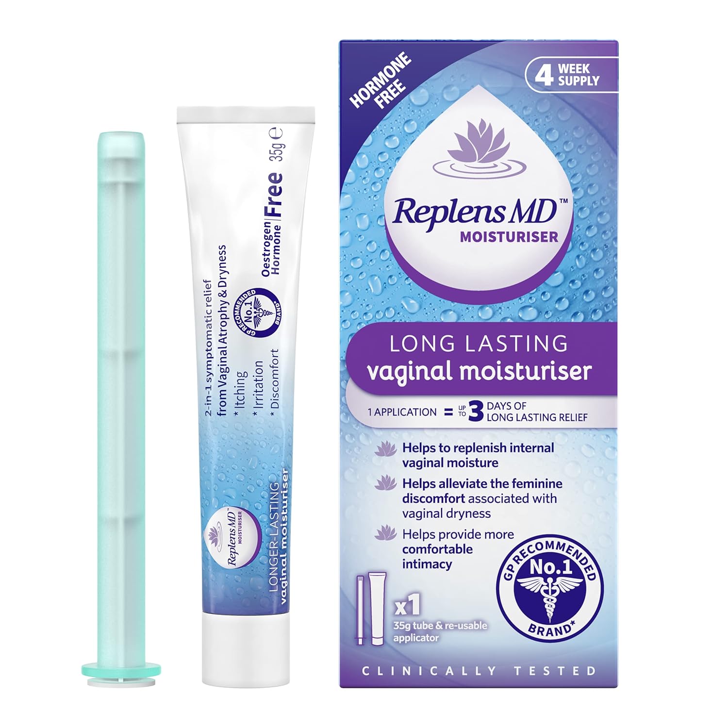 Replens Longer Lasting Vaginal Moisturiser, 35g
