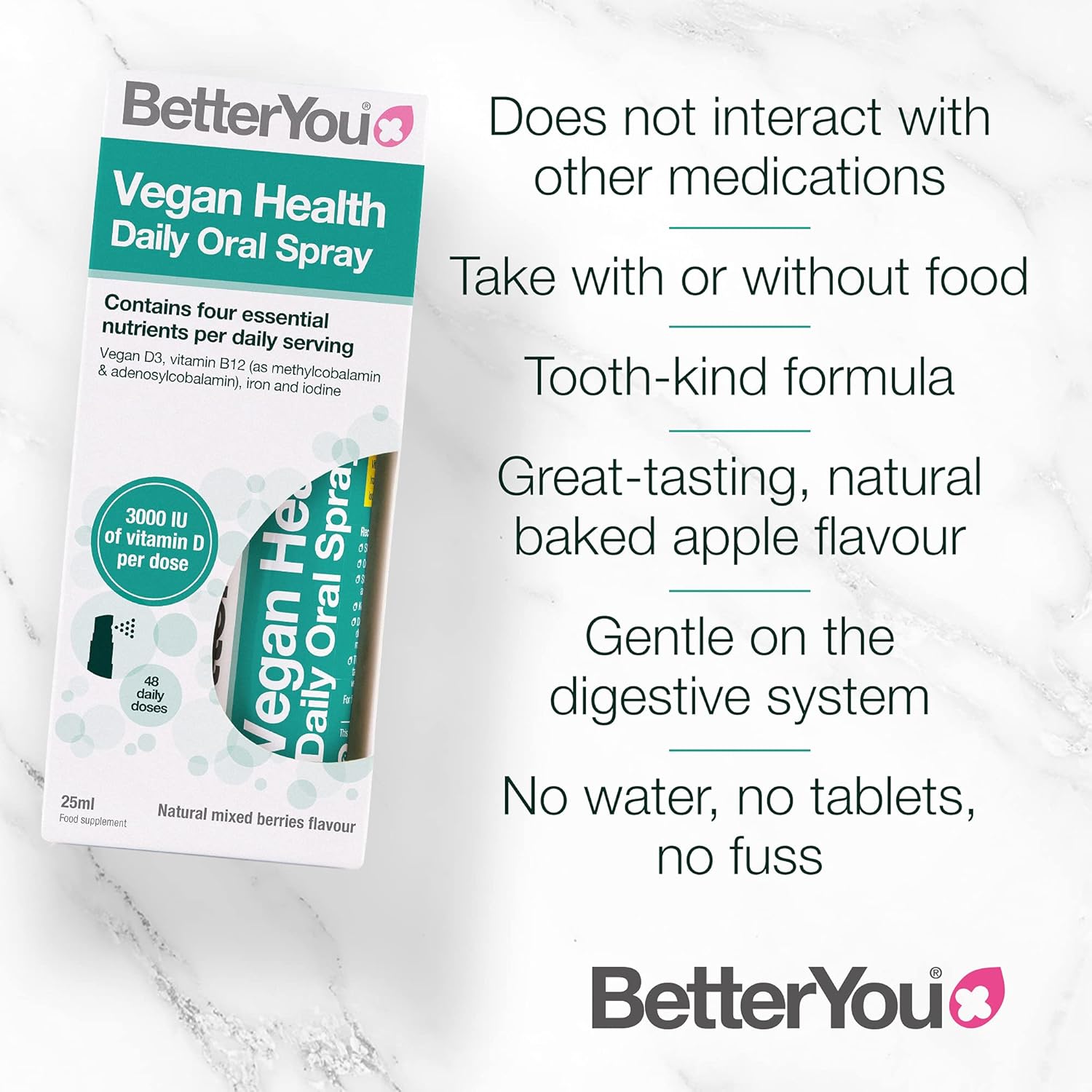 BetterYou Vegan Health Daily Oral Spray 48-day Supply Natural Mixed Berries Flavour