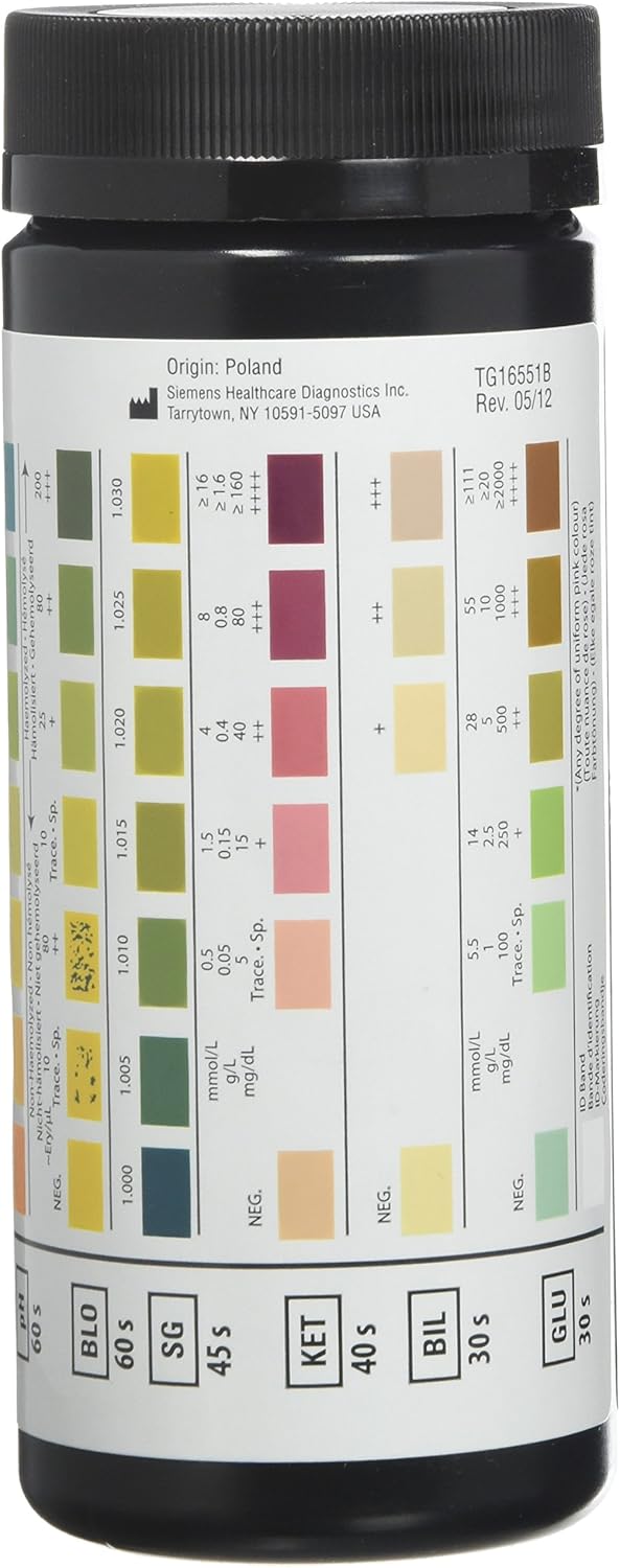 Siemens Multistix 10 Sg Urine Reagent Test Strips 100'S