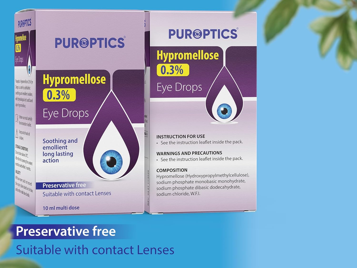 Puroptics Hypromellose 0.3% Preservative Free Eye Drops 10ml