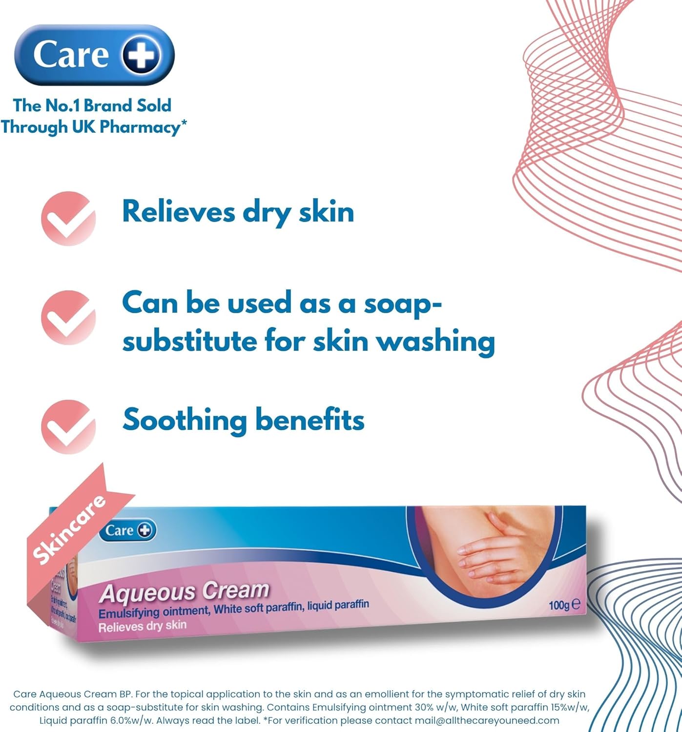 Care+ Aqueous Cream 100g Cream
