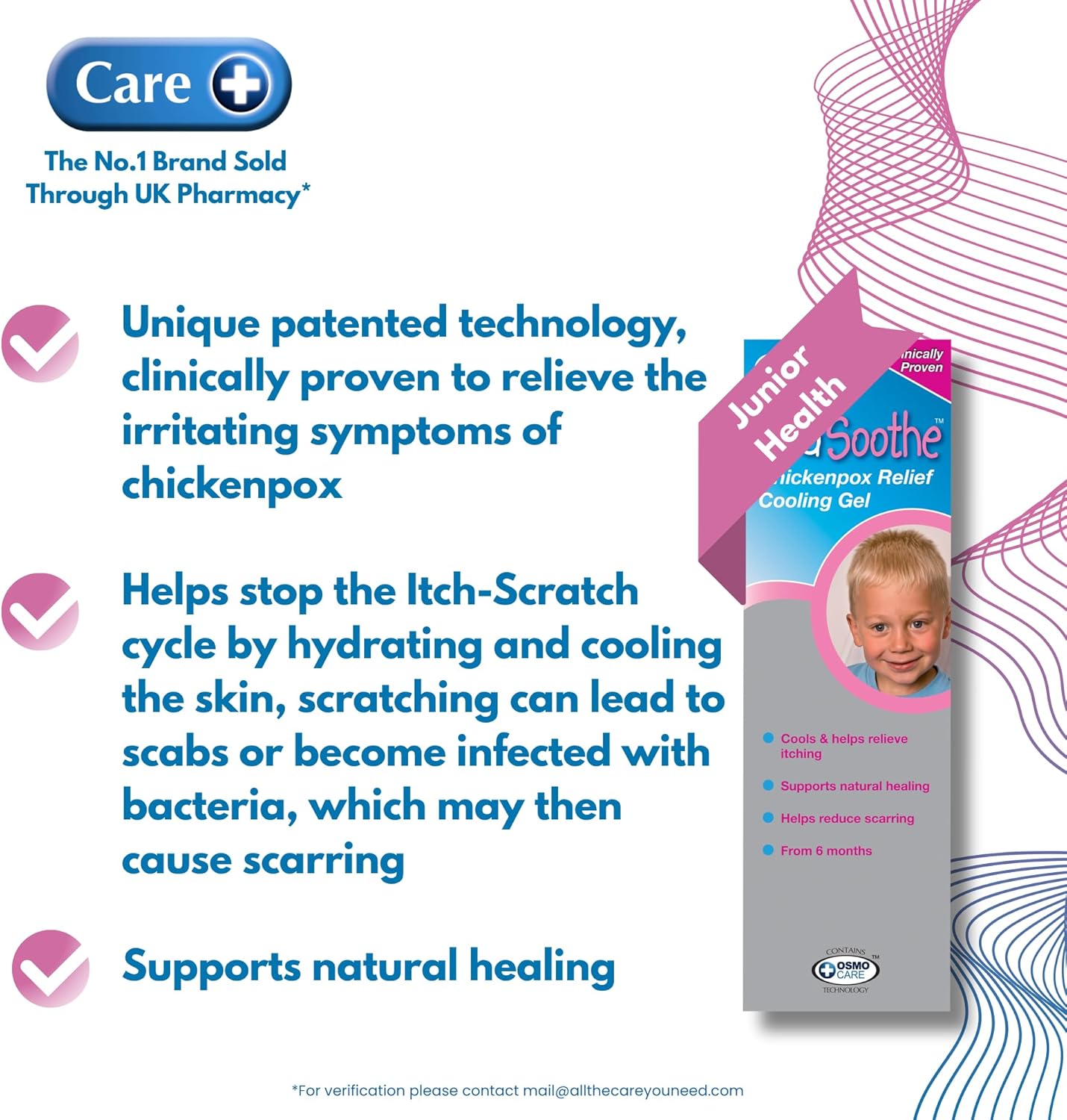 Care+ ViraSoothe Gel 75g  Chickenpox Relief | Cools and Soothes Skin