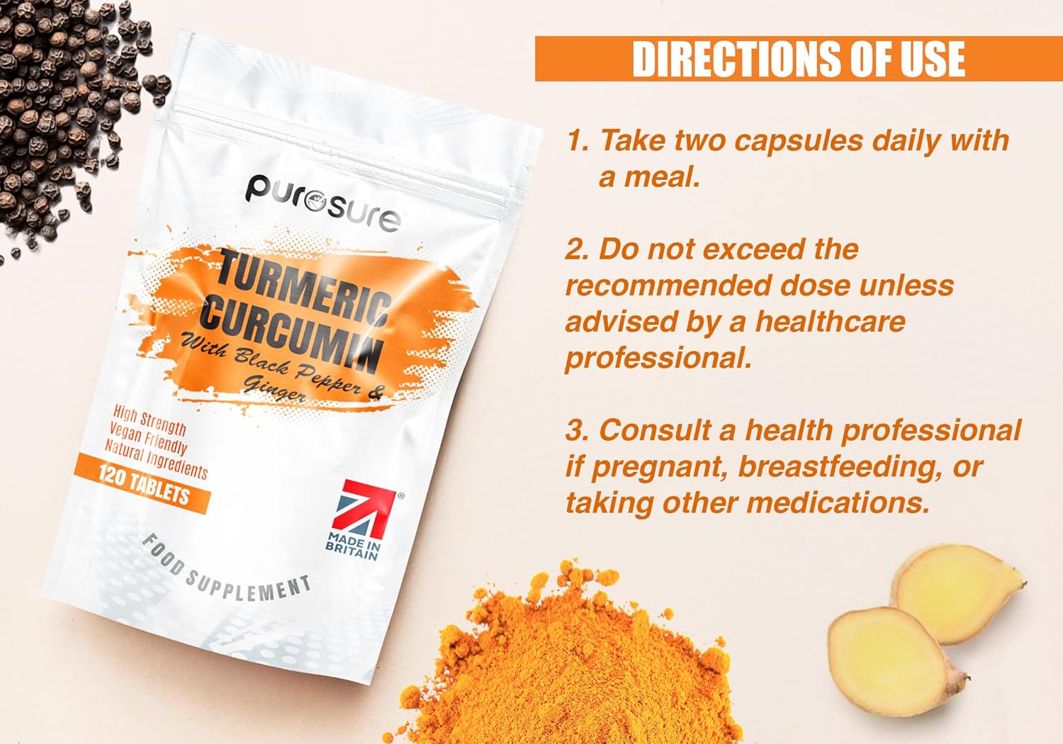 Purosure Organic Turmeric Complex 120 Capsules