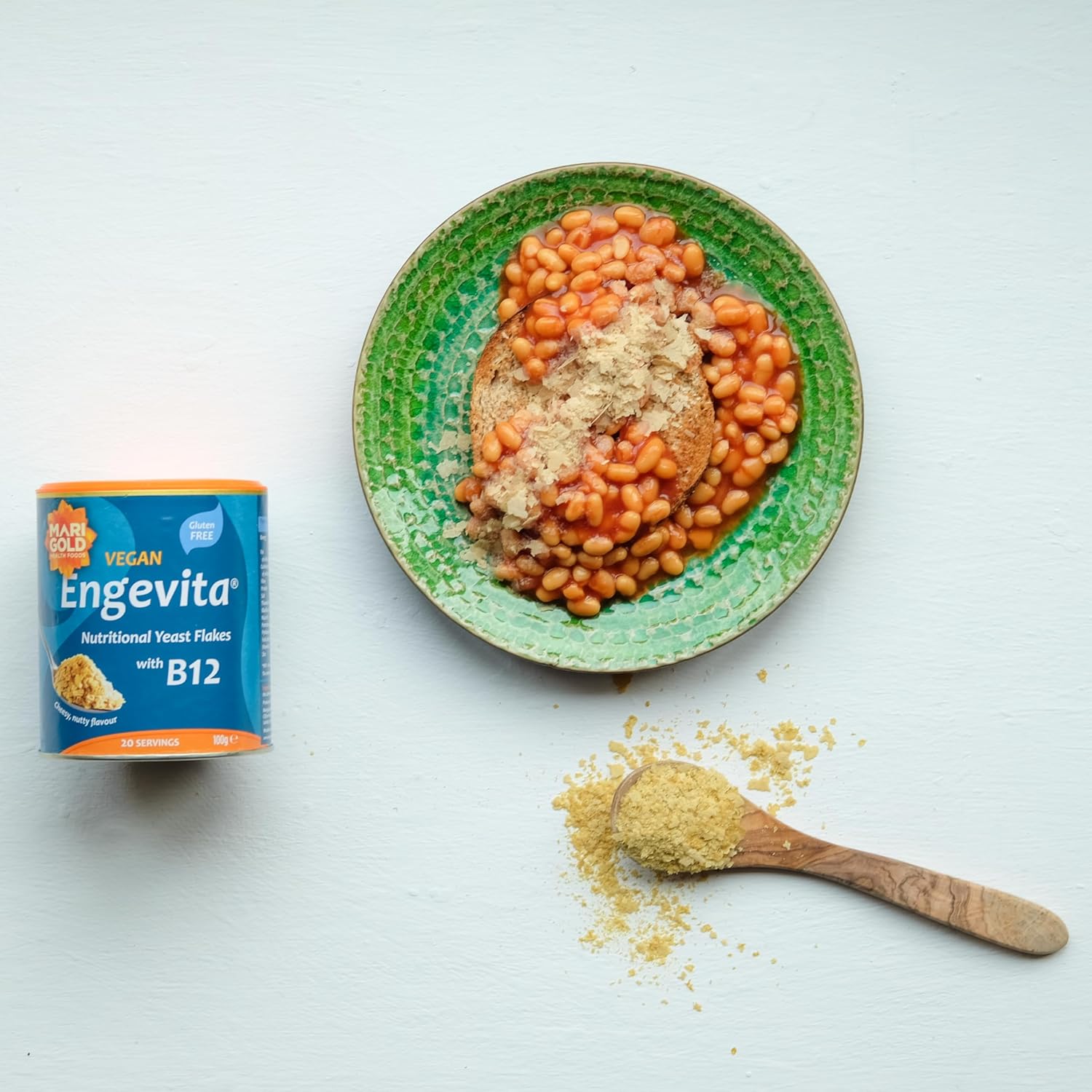 Marigold Health Foods Engevita Yeast Flakes with Vitamin B12 100g - Vegan & Gluten Free