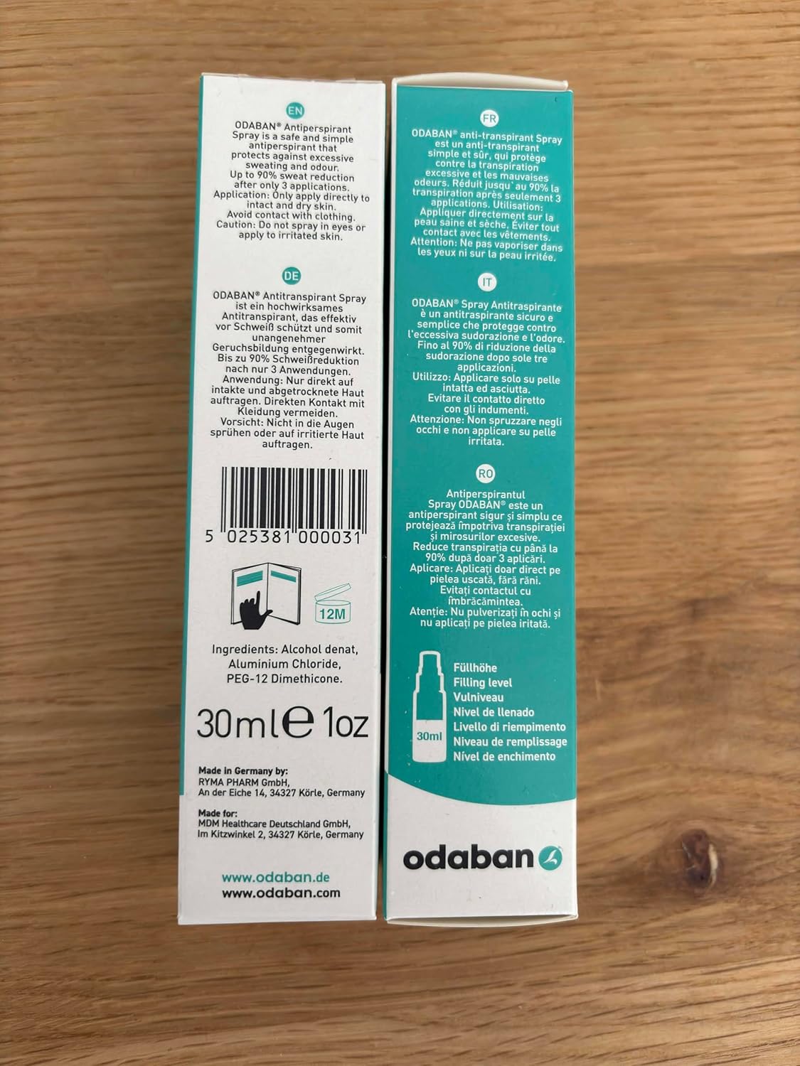 Odaban Antiperspirant Deodorant Spray for Excessive Sweating 30 ml