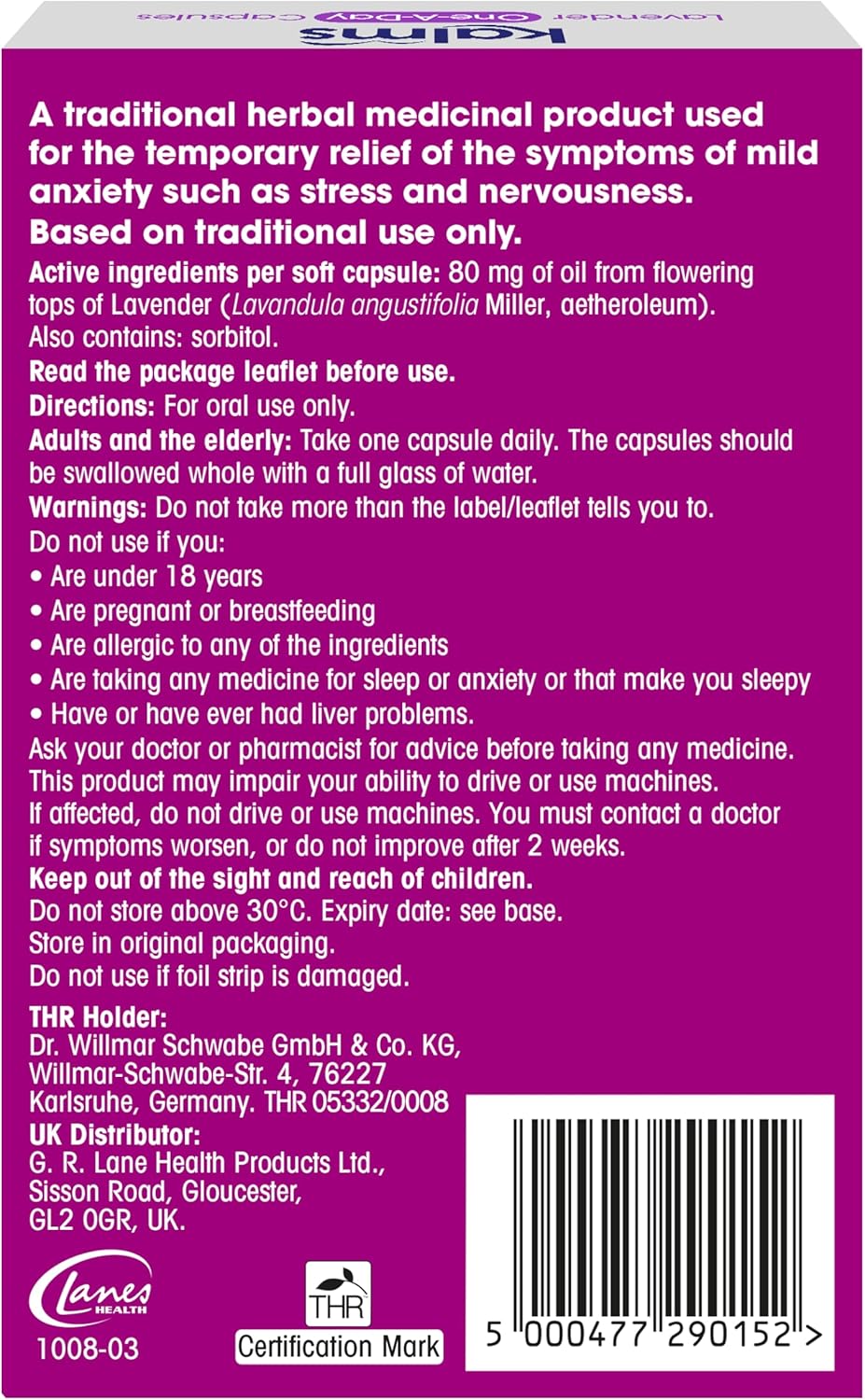 Kalms Lavender - One-a-day - 14 capsules