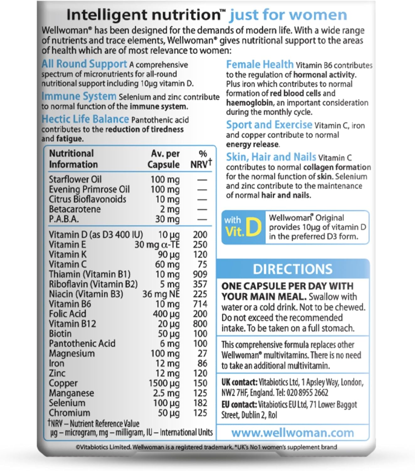 Wellwoman Original Formula Multivitamin Beauty Tablets, 90-Day Supply