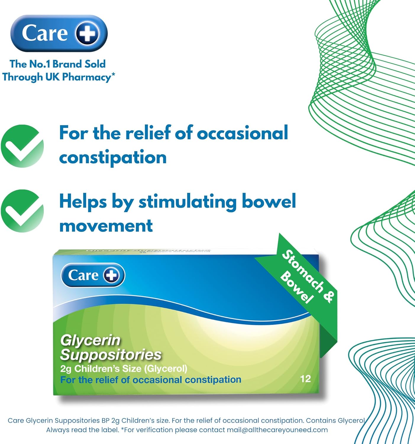 Care+  Glycerin Suppositories Child 2g