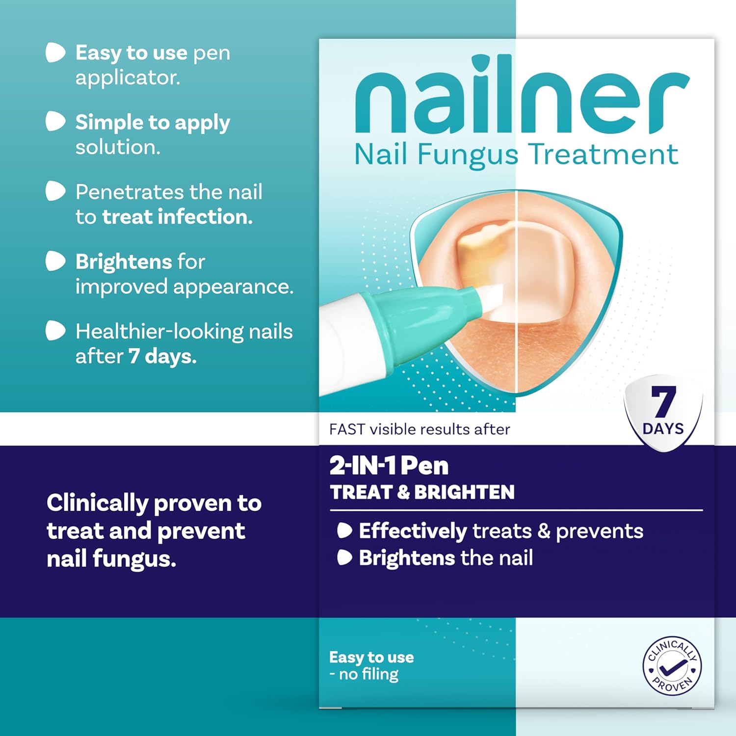 Nailner Fungal Nail Treatment Pen 4 ml - Extra Strong Anti Fungal Nail Treatment for Toenails