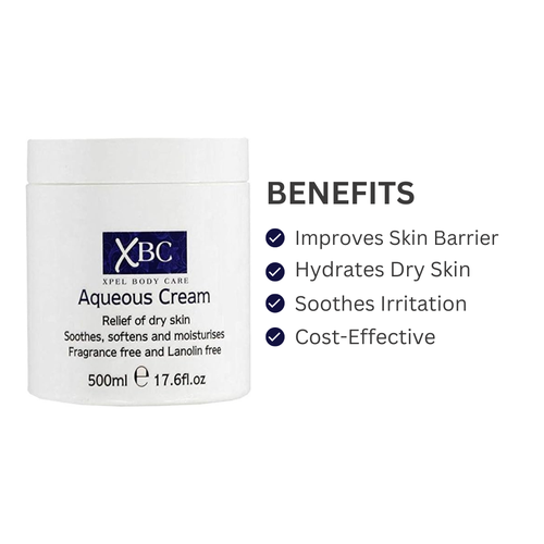 XBC Xpel Aqueous Body Cream Jar, fragrance free, 500 ml