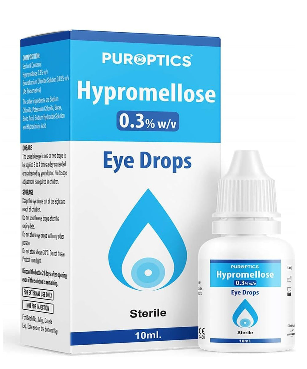 Puroptics Hypromellose 0.3% Eye Drops for Dry Eyes - Itchy Eye Treatment