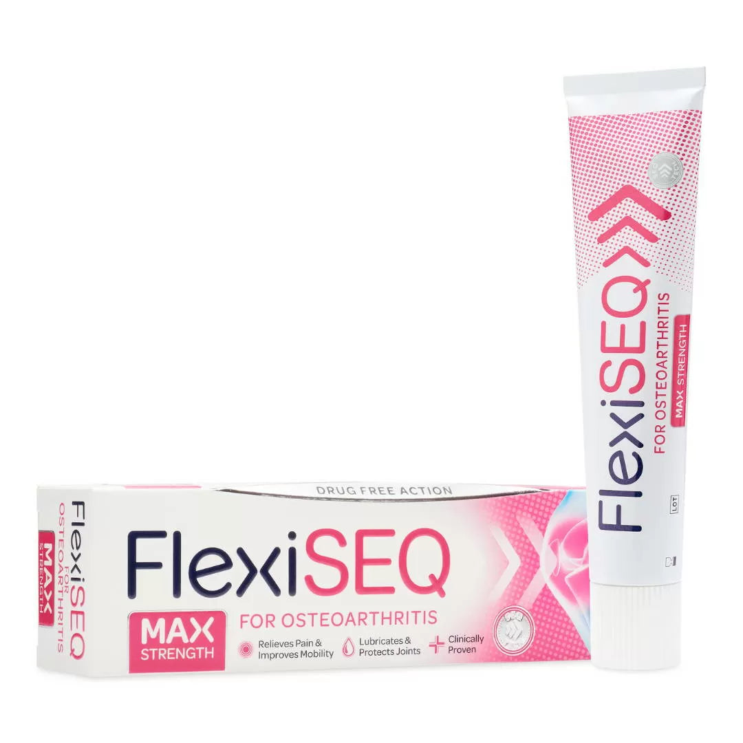 FlexiSEQ Max Strength Topical Gel, 50g, Drug-Free, Joint Pain Relief Gel, (Packaging May Vary)