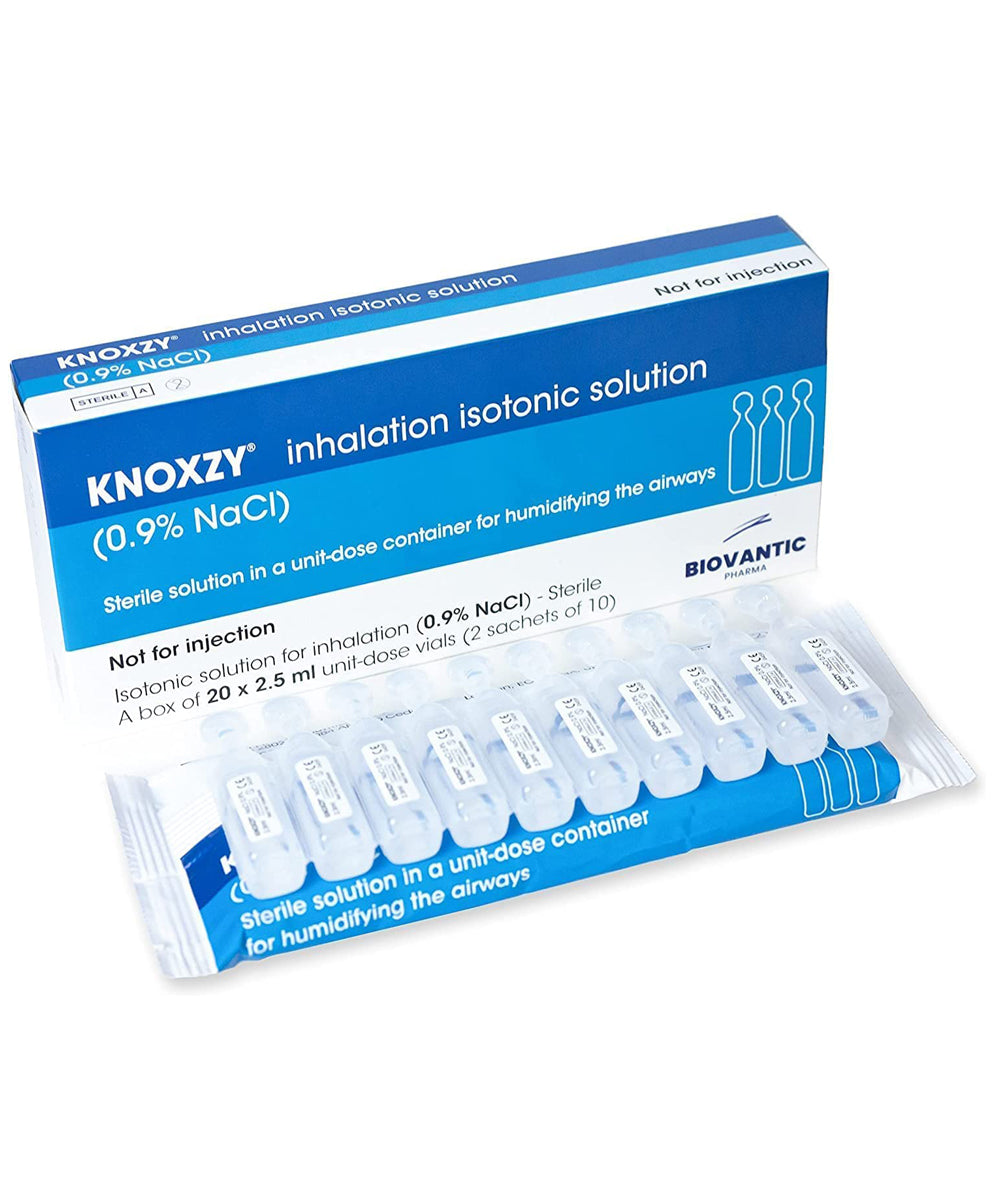 KNOXZY Sterile Isotonic 0.9% Inhalation Saline Solution - 2.5ml