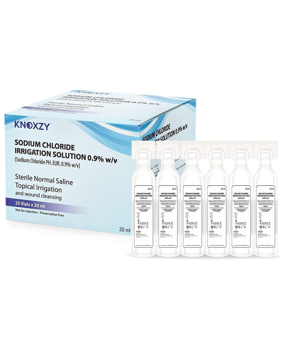 Knoxzy Sterile Eye Wash Pods - 25x 20ml Refills Normal Saline Solution