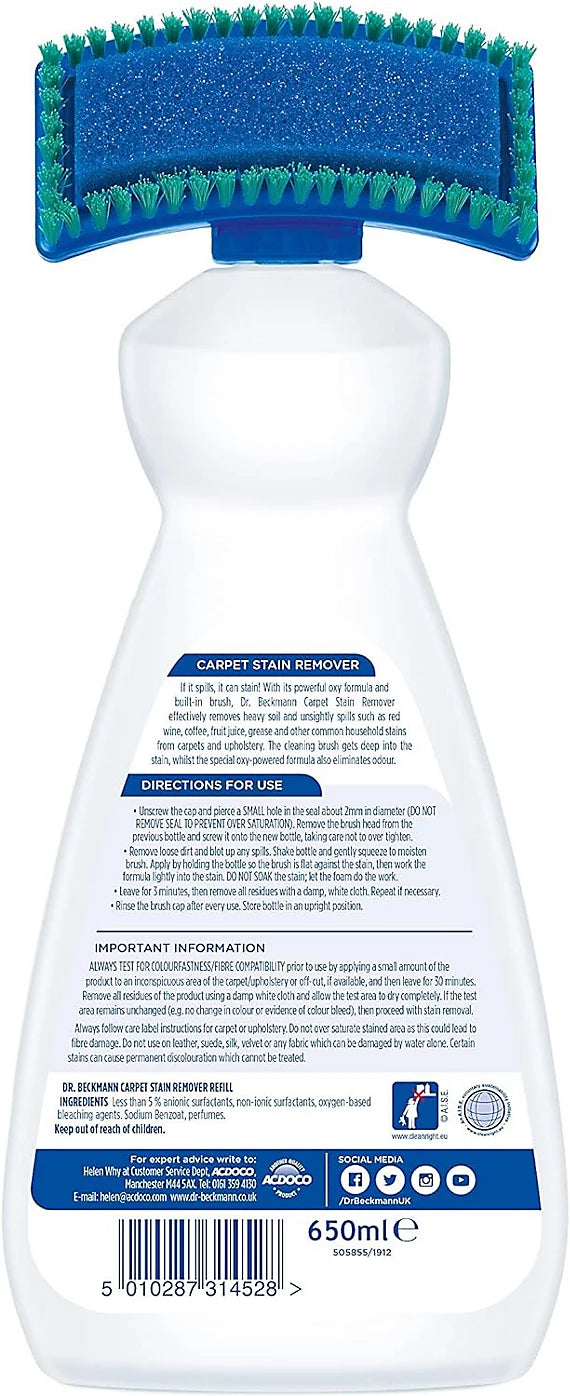 Dr Beckmann Carpet Cleaning Brush 650ml Stain Remover