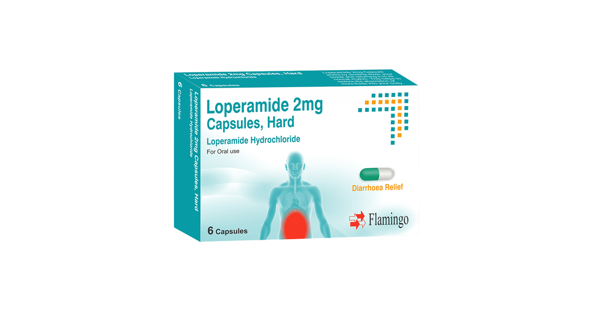 Flamingo Diarrhoea Relief 2mg Capsules Loperamide Hydrochloride 6 Capsules