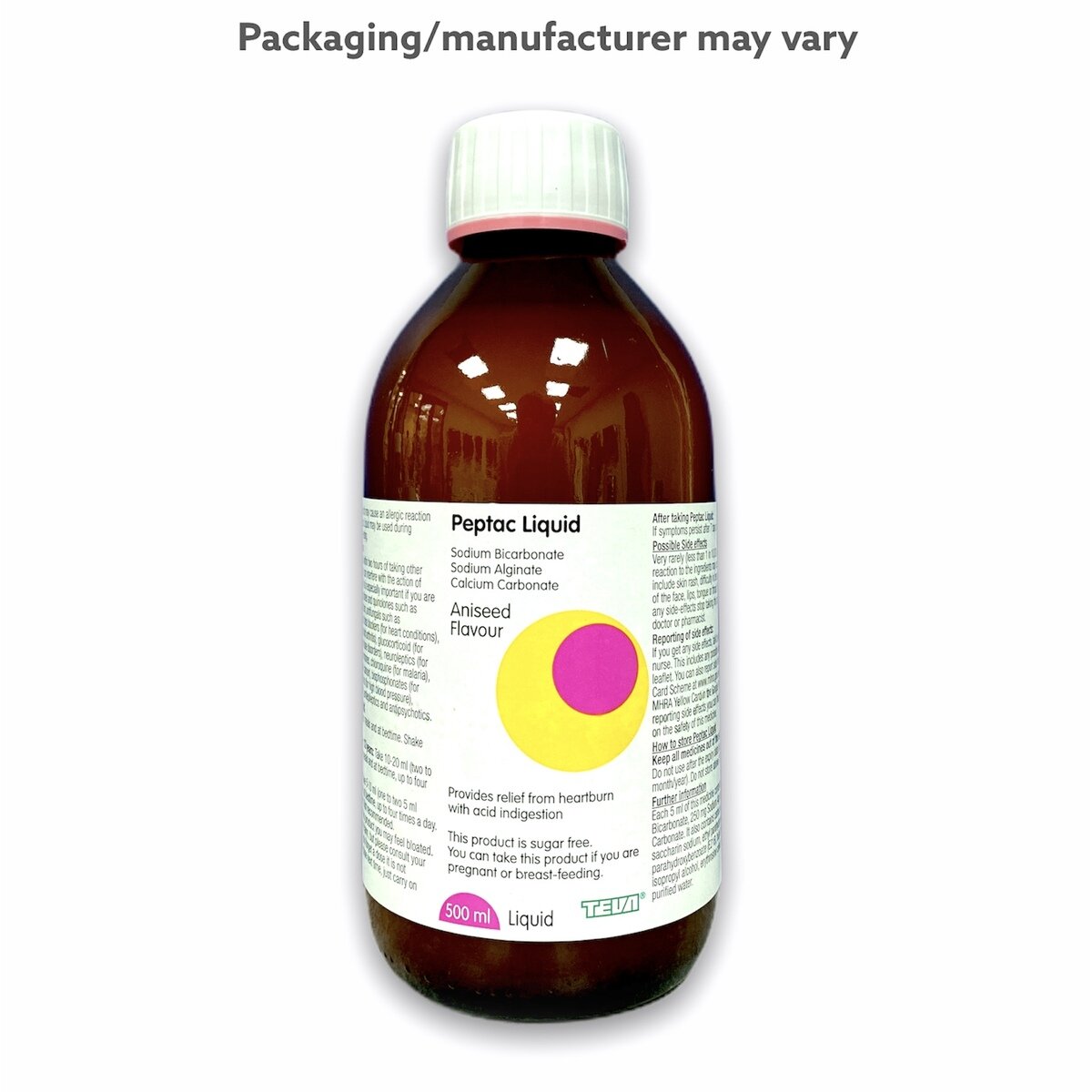 Peptac Liquid Aniseed, 500 ml, Sugar-Free Indigestion Relief
