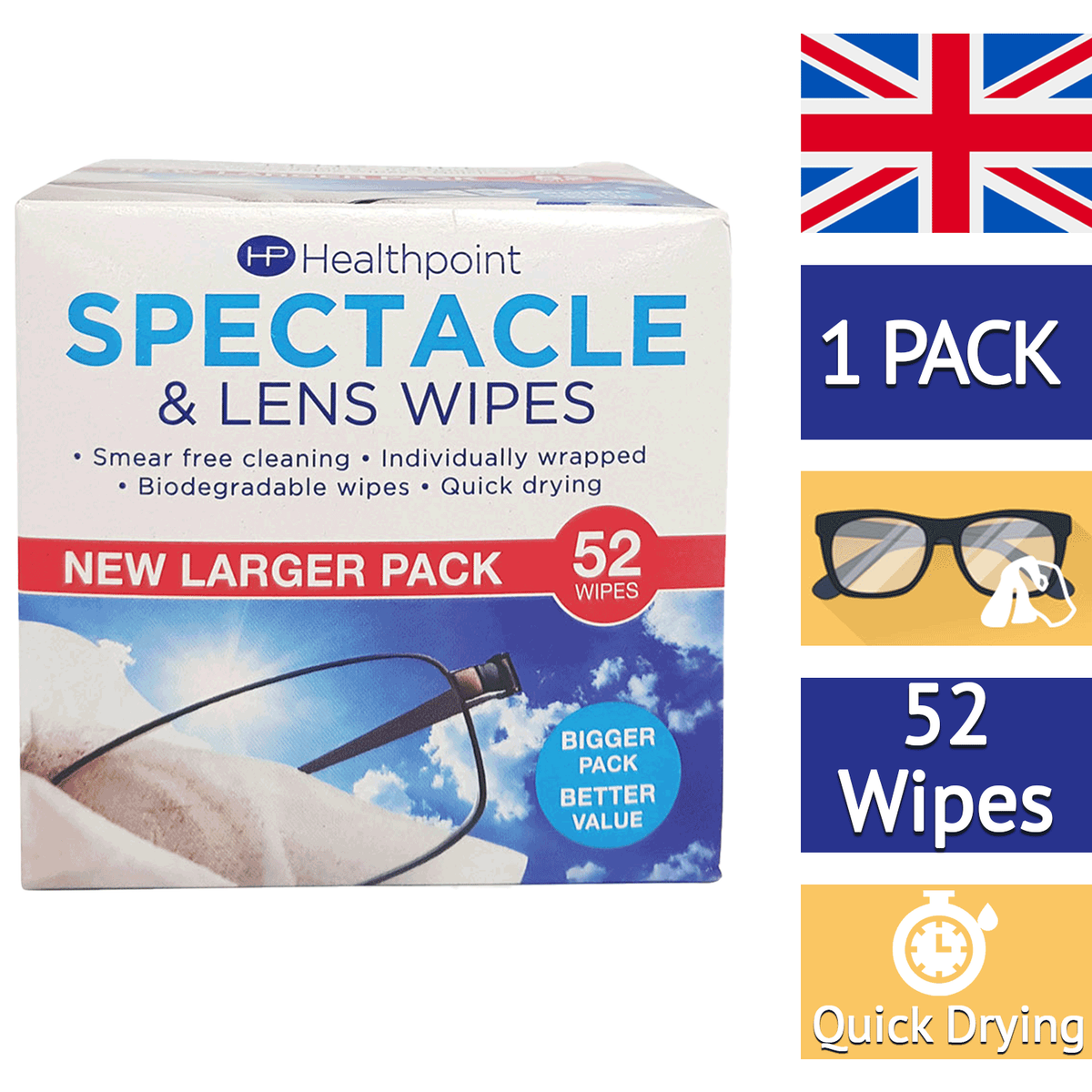 HEALTHPOINT SPECTACLE & LENS WIPES
