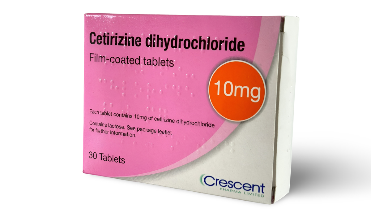 Crescent Cetirizine Dihydrochloride 10mg Film-Coated 30 Tablets