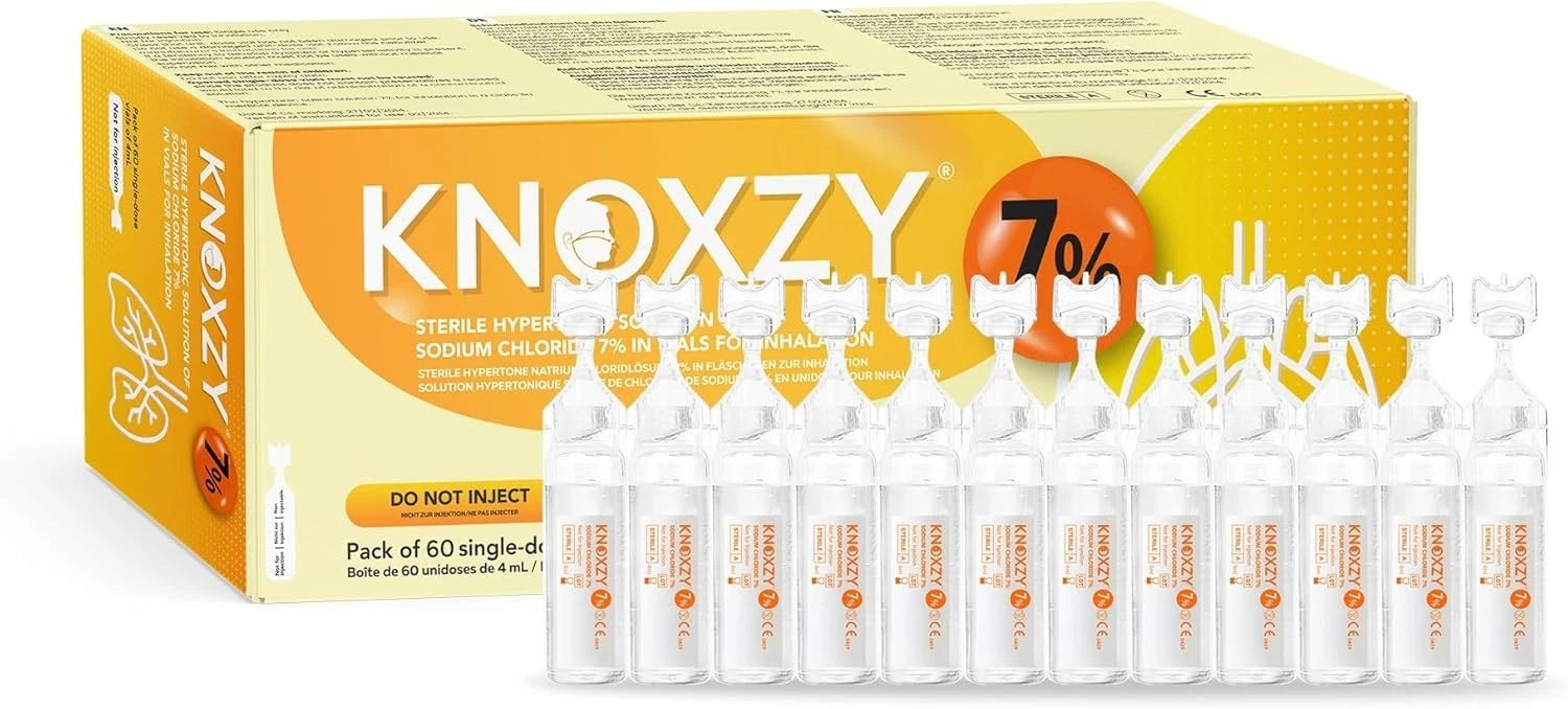 KNOXZY Sterile Hypertonic Saline Solution 7% - Vials for Inhalation – 60 x 4ml