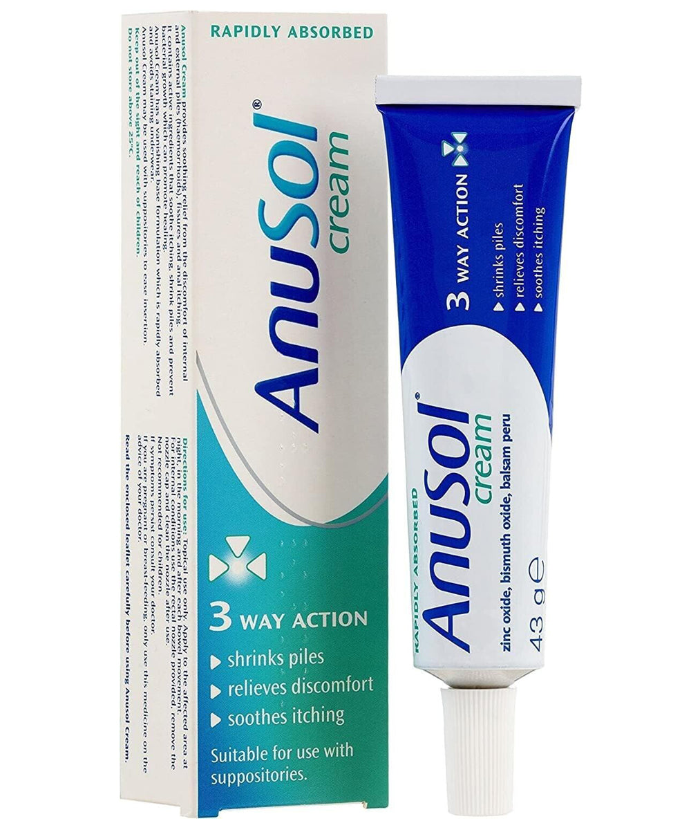 Anusol Cream 43g - Haemorrhoids Shrinks Piles 3 Way Action