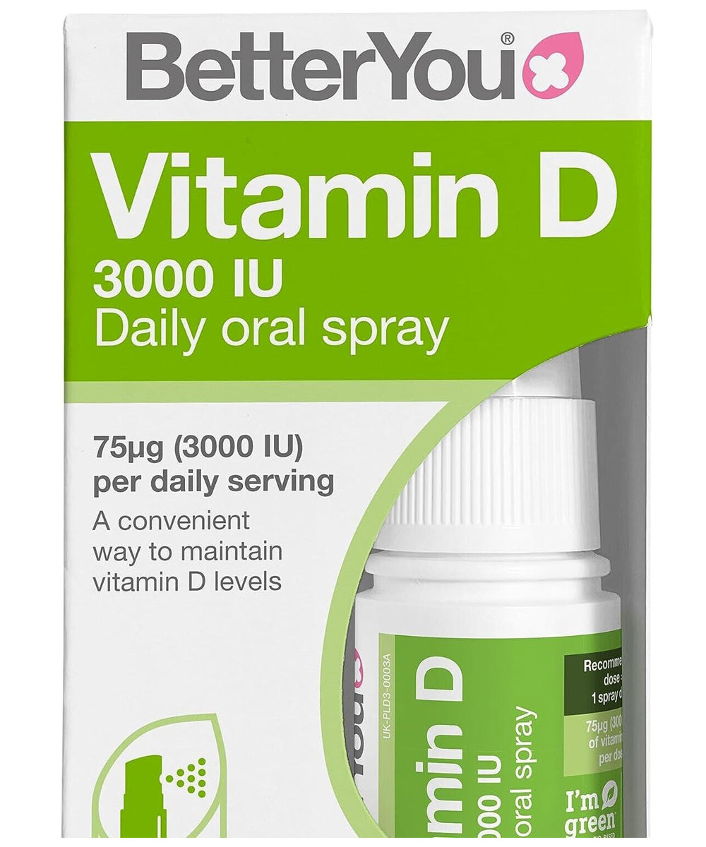 BetterYou D 3000IU (75mg) of Vitamin D Oral Spray 15ml Natural Peppermint