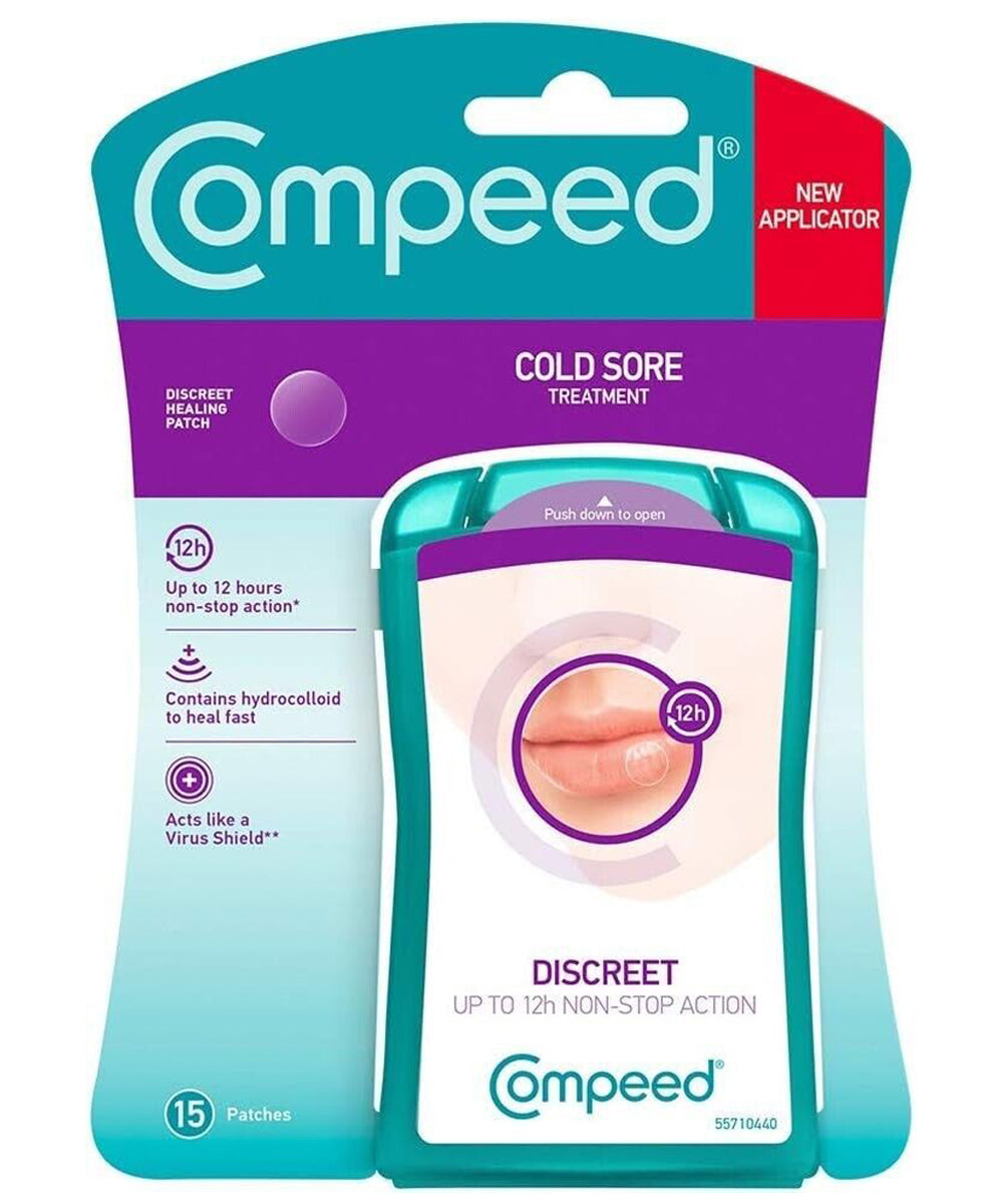 COMPEED COLD SORE Healing Patch Discreet 15 Patches Hydrocollaid 12hr action