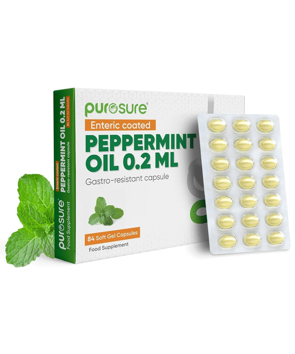 Purosure Enteric Coated Peppermint Oil Capsules - 84 Soft Gel Mint Capsules