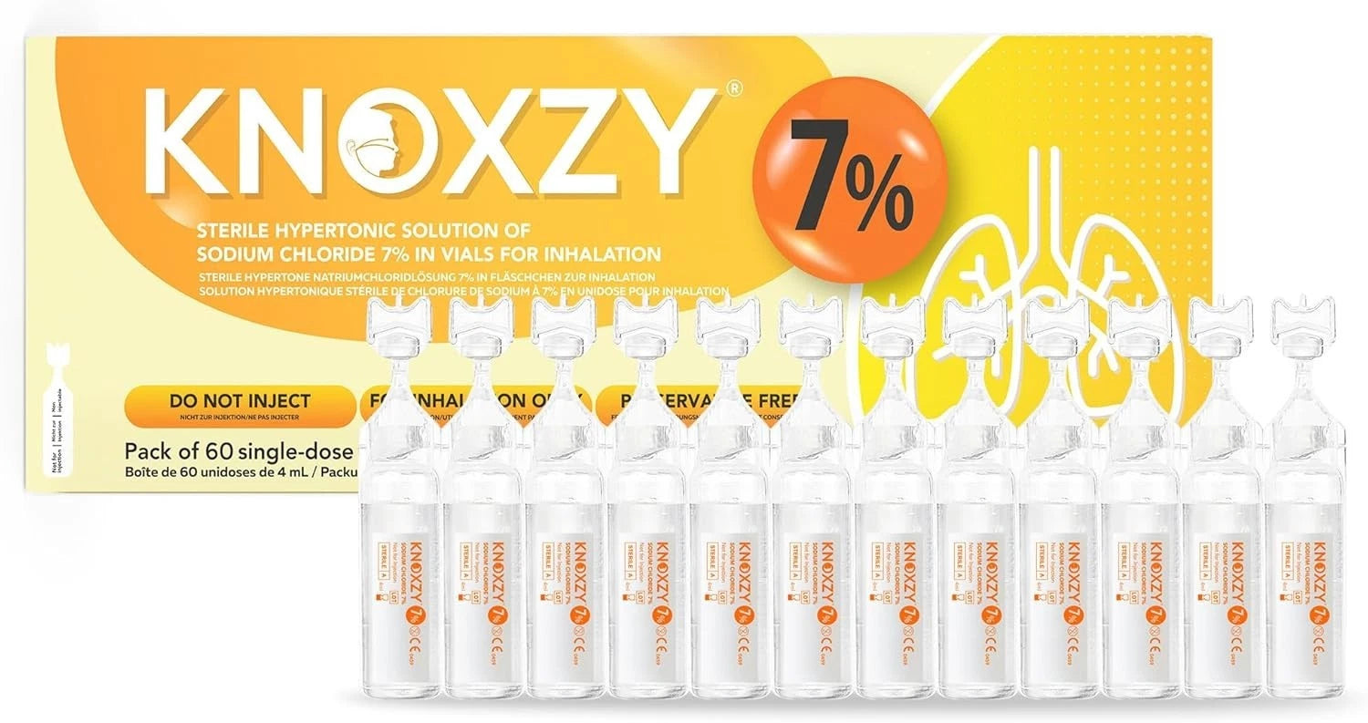 KNOXZY Sterile Hypertonic Saline Solution 7% - Vials for Inhalation – 60 x 4ml