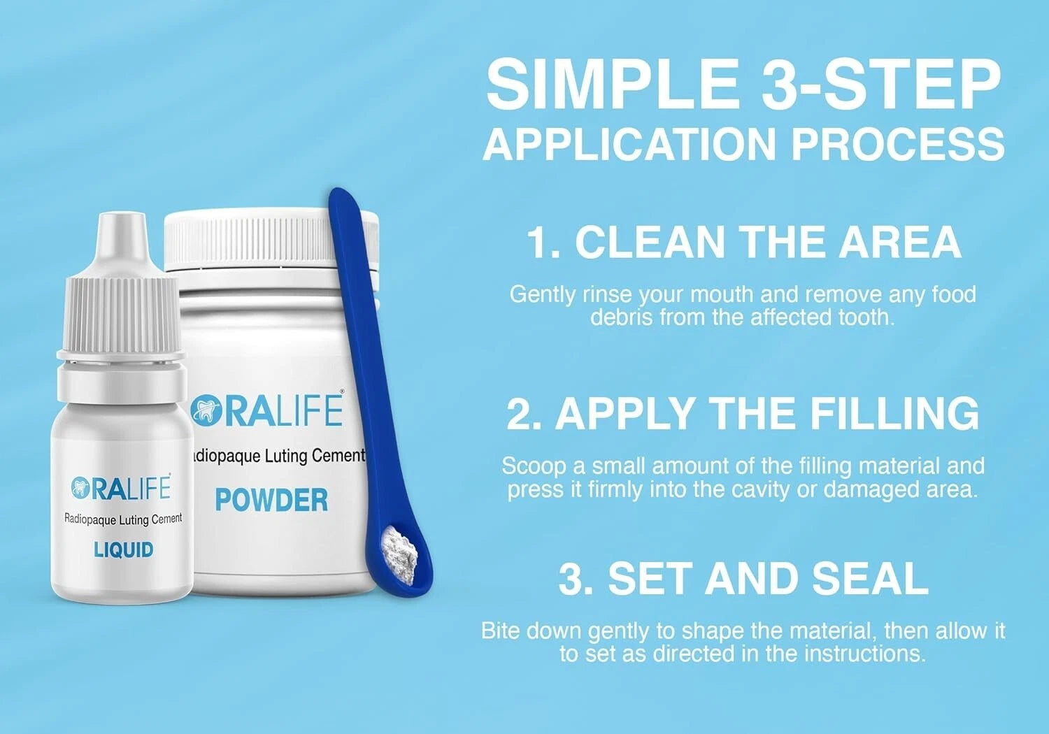 Oralife Dental Luting Cement – Glass Ionomer Kit for Restorations